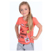 Girls' T-shirt with coral patches