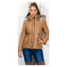 Trendy winter jacket with a detachable hood CAPPUCCINO