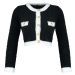 Trendyol Black Super Crop Pile Pletený Cardigan