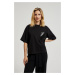 Women's T-shirt with sequins MOODO - black