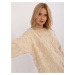 Light beige oversize sweater with long sleeves