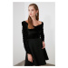 Trendyol Black Sleeves Shrapnel Velvet Dress