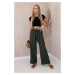 Wide-waisted trousers in khaki