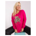 Cotton fuchsia blouse in a larger size with rhinestones
