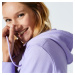 Dámska mikina s kapucňou na fitness 500 Essentials fialová