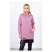 Insulated sweatshirt with a longer back in dark pink