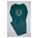 Trendyol Curve Green Christmas Themed Knitted Pajama Set