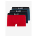 Boxerky pre mužov BOSS - petrolejová, čierna, červená