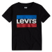 Detské tričko Levi's čierna farba, s potlačou
