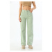 BİKELİFE Women's Water Green Wide Leg Palazzo High Waist Trousers.