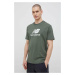 Bavlnené tričko New Balance MT31541DON-DON, zelená farba, vzorované