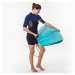 Dámska šortková kombinéza 500 Waku na surf so zipsom na chrbte krátky rukáv