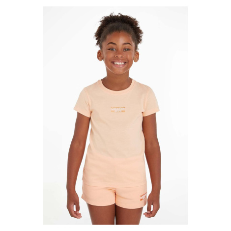Detské bavlnené tričko Calvin Klein Jeans oranžová farba