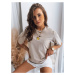Women's T-shirt with patch MIA ROSE light gray Dstreet