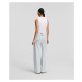 Džínsy Karl Lagerfeld Fashion Wide Leg Denim Pants Light Blue Denim