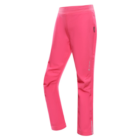 Kids softshell pants ALPINE PRO SMOOTO neon knockout pink