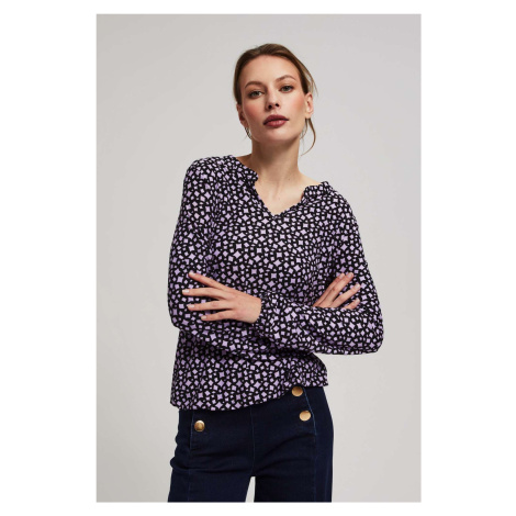 Patterned blouse with V-neck Moodo