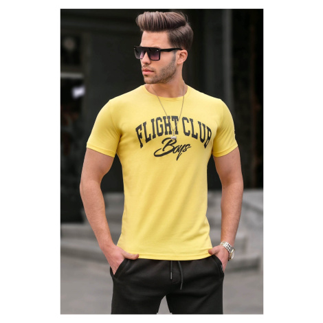 Madmext Printed Men's Yellow T-Shirt 4591