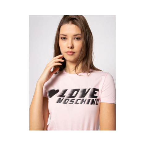 LOVE MOSCHINO Tričko W4F7358E 1698 Ružová Regular Fit