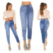 Sexy Highwaist Bi-Color Mom Jeans denimblue