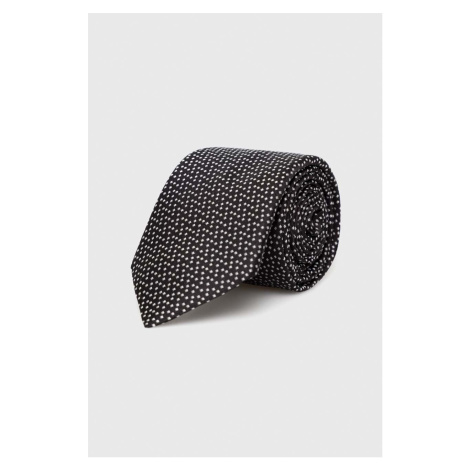 Hodvábna kravata BOSS čierna farba Hugo Boss