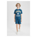 DEFACTO Boy's Printed Short Sleeve T-shirt Shorts 2-Piece Set