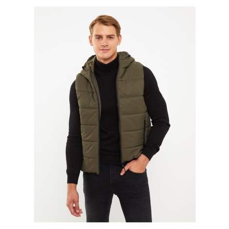 LC Waikiki Standard Fit Men's Inflatable Vest with a Hooded Hood.