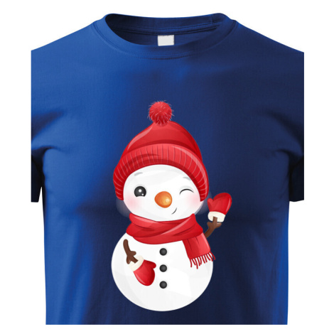 Detské tričko s potlačou Vianočného snehuliaka - roztomilé detské tričko