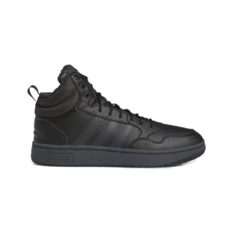 Pánske členkové zimné topánky ADIDAS Hoops 3.0 Mid WTR core black carbon cloud white