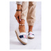 Women's elegant espadrilles Big Star - white/dark blue