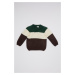 DEFACTO Baby Boy Crew Neck Color Block Knitwear Sweater