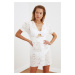 Trendyol White Button Detailed Fisto Beach Dress