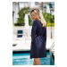 DKaren Housecoat Fibi Navy Blue