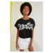 Trendyol Black Rick And Morty Licensed Printed Crop Knitted T-Shirt