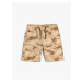 Koton Bermuda Camouflage Shorts with Pockets and Tie Waist Cotton