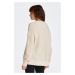 MIKINA GANT REL BOUCLE APPLIQUE C-NECK SWEAT EGGSHELL