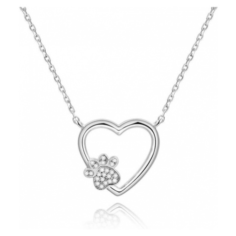 Beneto Strieborný náhrdelník Láska k maznáčikovi AGS702 47 cm