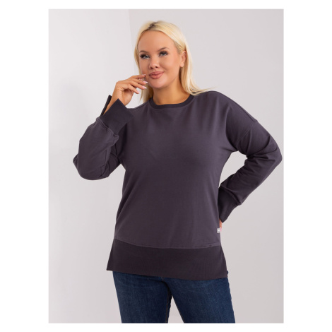 Graphite women's plus size sweatshirt with cuffs