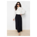 Trendyol Black High Waist Gathered Long Woven Skirt