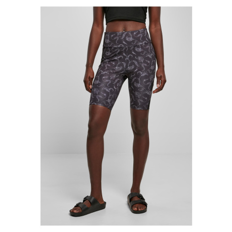 Women's High Waist Tech Mesh AOP Cycle Shorts blackpaisley Urban Classics