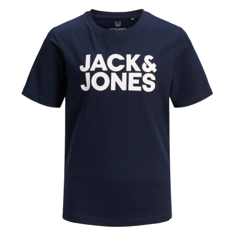 Jack & Jones Junior Tričko 'Ecorp'  námornícka modrá / prírodná biela