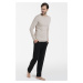 Pánske pyžamo Italian Fashion Zermat - bavlna Béžovo-čierna