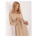 BÉŽOVÉ DÁMSKE MIDI ŠATY S ROZPARKOM LK-SK-509646.91-BEIGE