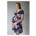 Modré kvetované tehotenské šaty