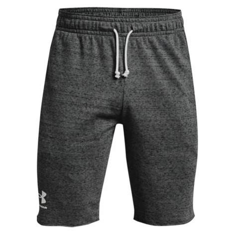 Under Armour Men's UA Rival Terry Shorts Pitch Gray Full Heather/Onyx White Fitness nohavice