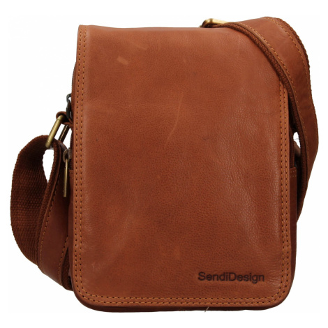 Pánska kožená taška cez rameno SendiDesign Rodman - koňak Sendi Design