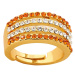 Blancheporte Pozlátený viacradový prsteň s krištáľmi zlatá