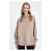 DEFACTO Oversize Wide Pattern Hooded Kangaroo Pocket Thick Basic Plain Sweatshirt