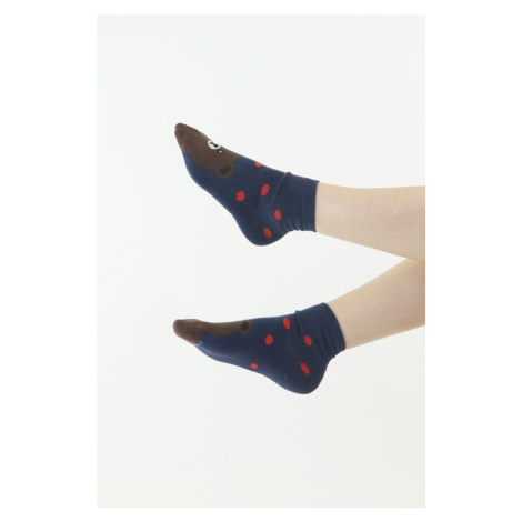 Zábavné ponožky Bear modré s červenými bodkami Moraj