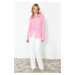 Trendyol Light Pink Textured Fitted Woven Shirt